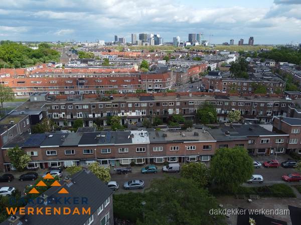 Luchtfoto van daken in woonwijk Werkendam Luchtfoto van daken in woonwijk Werkendam